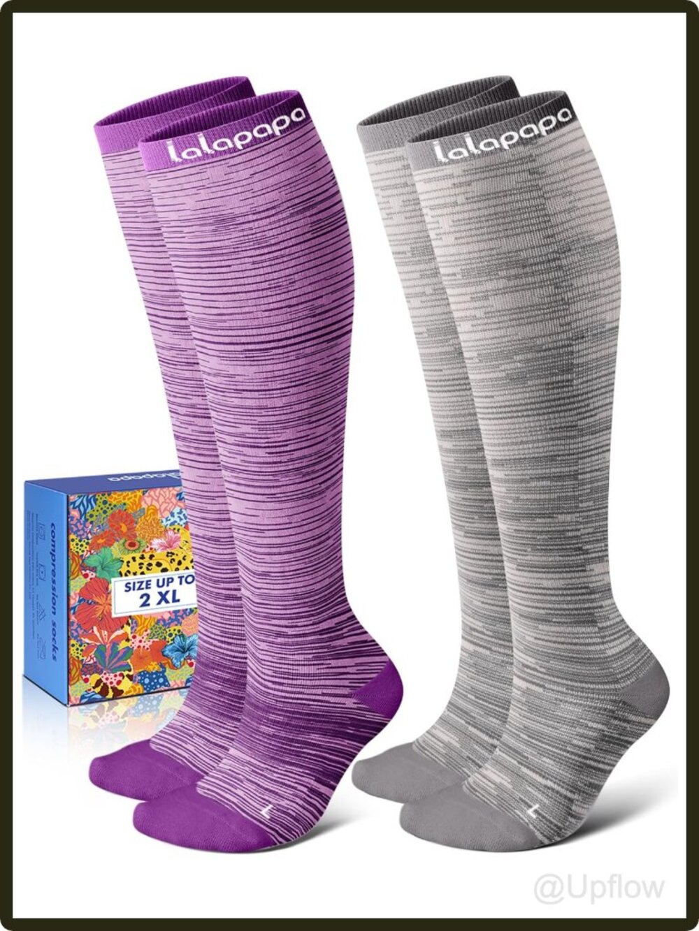 Women's Cotton Compression Knee-High Socks 15-20 mmHg Cushioned Arch Support